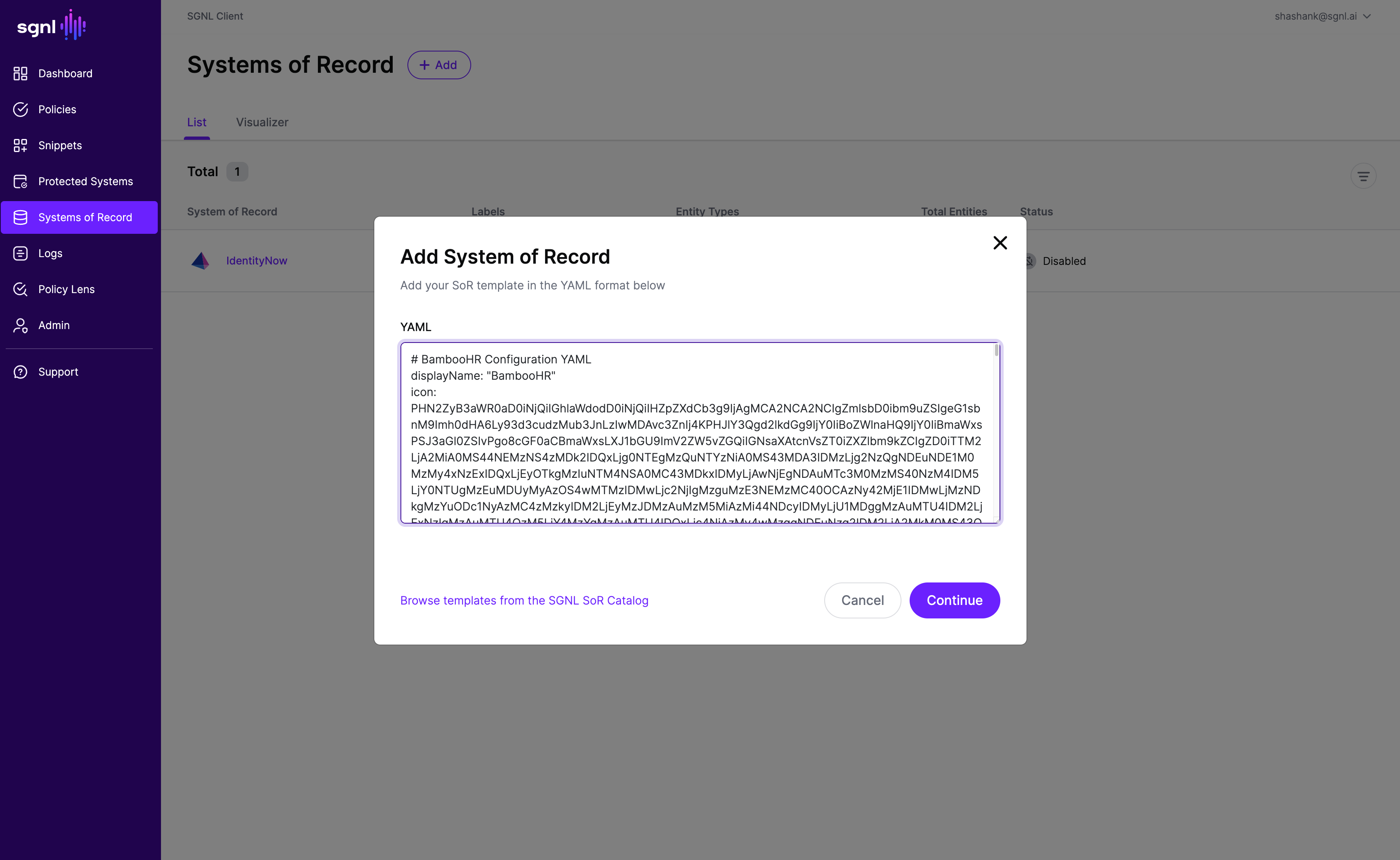 Paste BambooHR System of Record Template