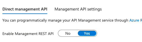 Azure APIM - Enable Management