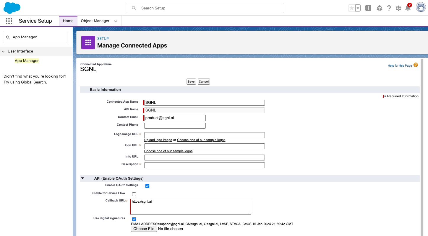 Salesforce - Use Digital Certificates